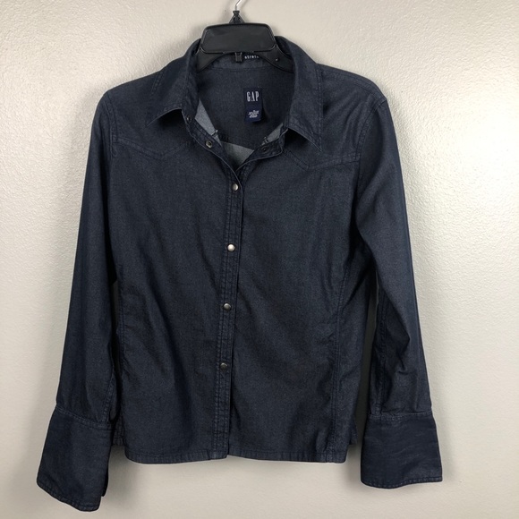 The Gap Western style Chambray top - size M - Picture 2 of 9